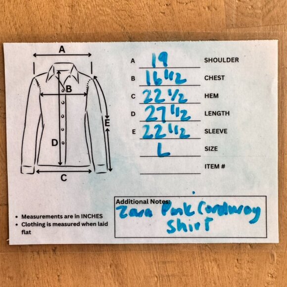 Zara Corduroy Long Sleeve Shirt Pink - Picture 5 of 5